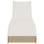 sammenklappelig solseng med hynde & opbevaring polyrattan beige