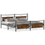 sengeramme uden madras 200x200 cm metal røget egetræsfarve