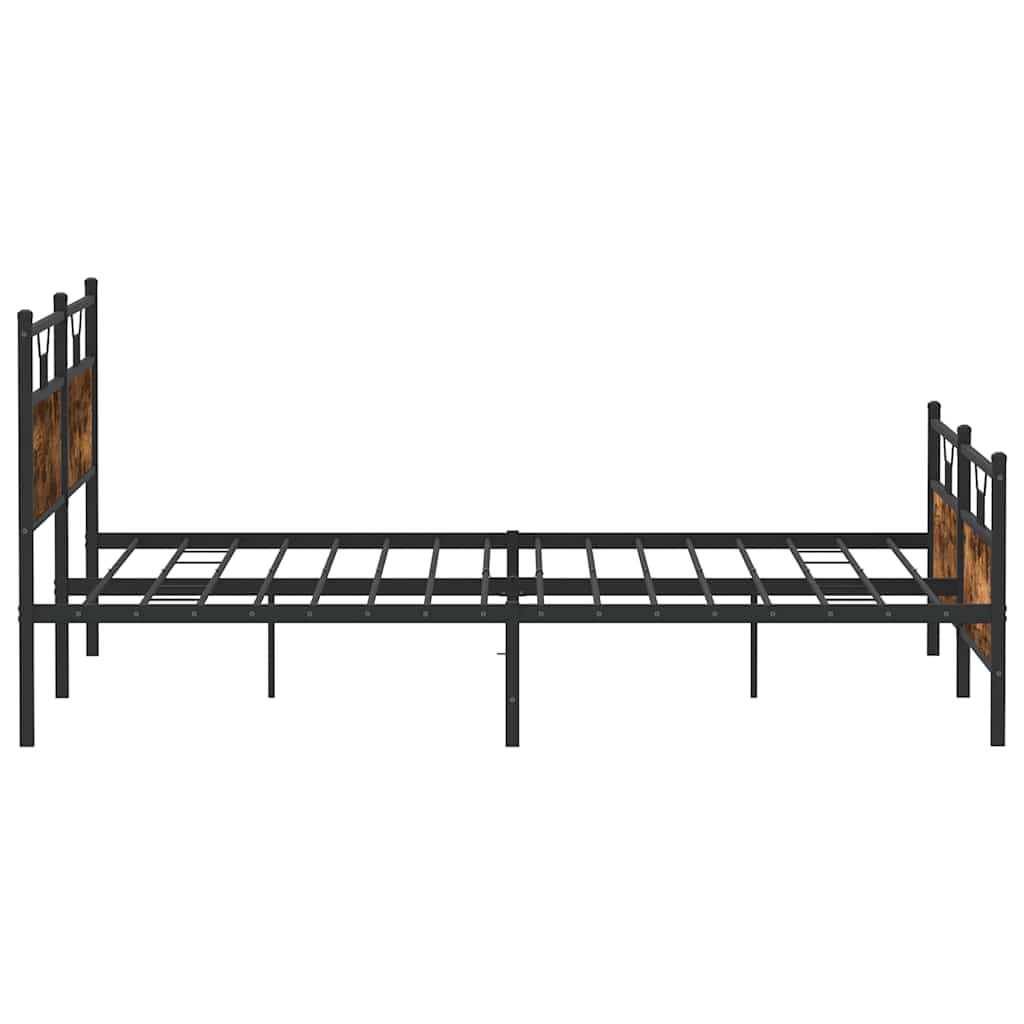 sengeramme uden madras 200x200 cm metal røget egetræsfarve