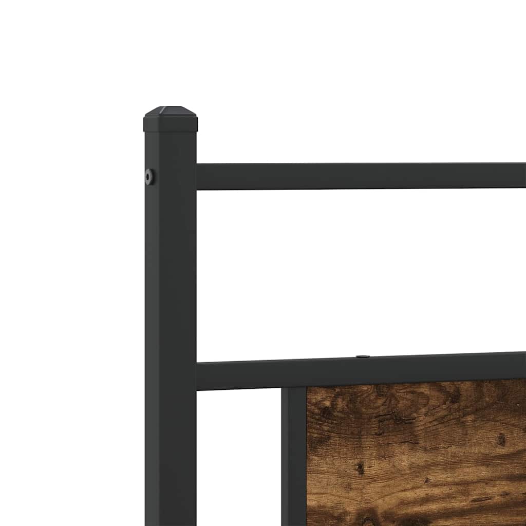sengeramme uden madras 200x200 cm metal røget egetræsfarve