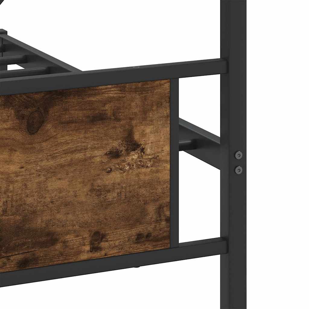 sengeramme uden madras 200x200 cm metal røget egetræsfarve