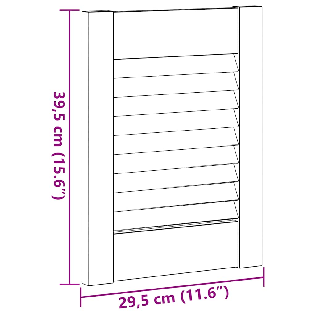skabslåge 39,5x29,5 cm lameldesign massivt fyrretræ