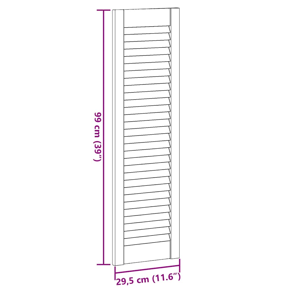 skabslåge 99x29,5 cm lameldesign hvid