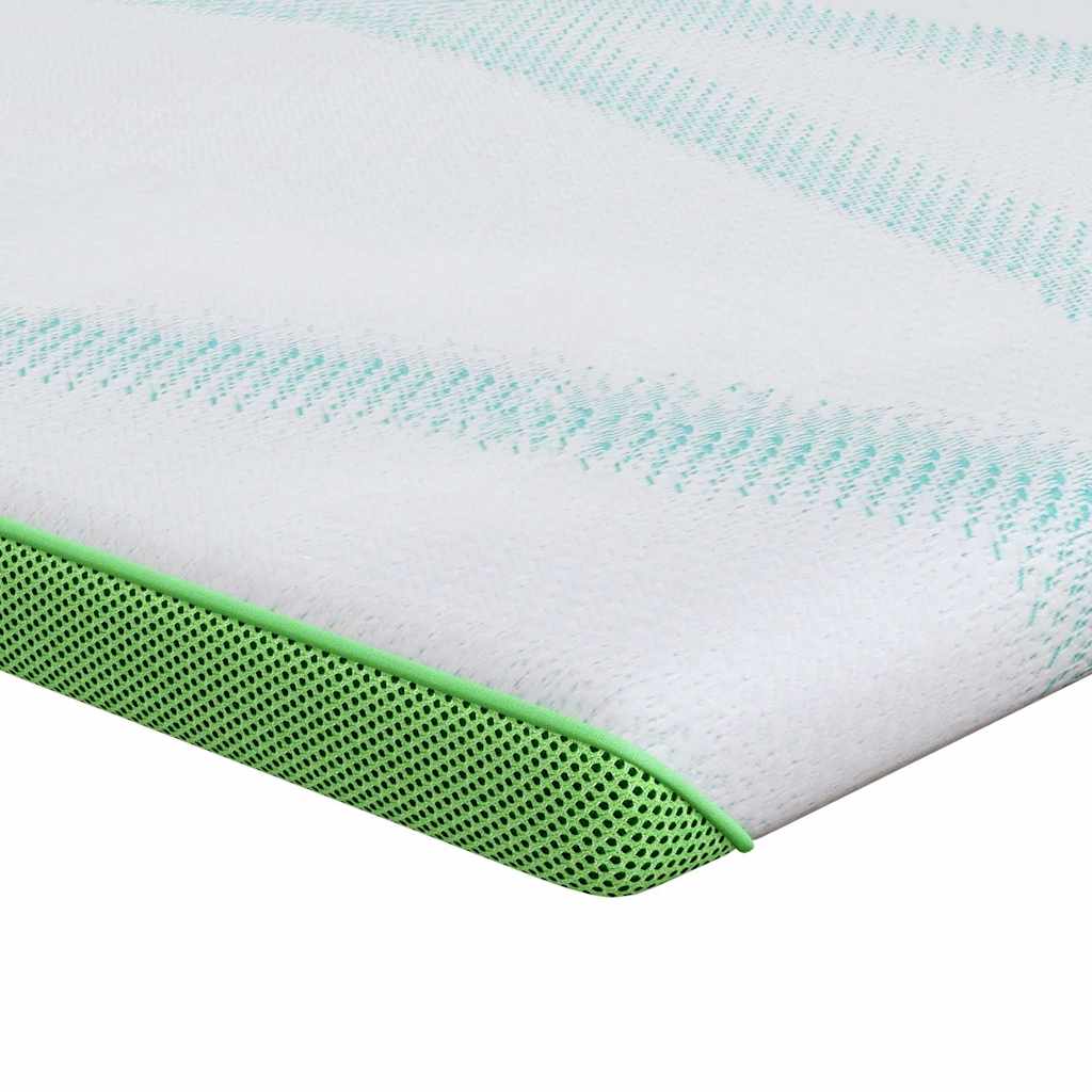Madras topper Hvid og grøn 140 x 190 cm Jacquard Stof