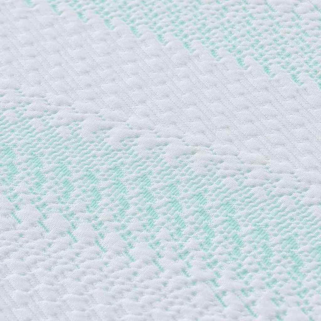 Madras topper Hvid og grøn 140 x 190 cm Jacquard Stof