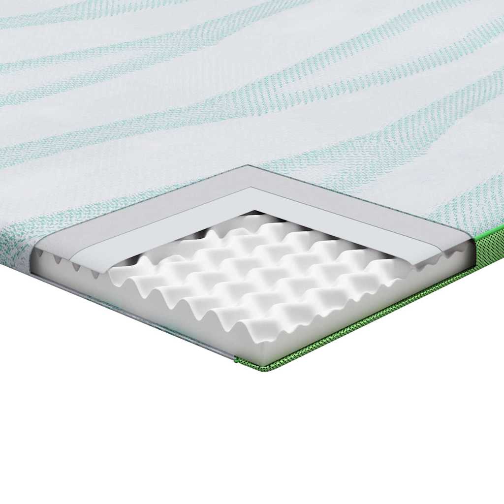 Madras topper Hvid og grøn 140 x 200 cm Jacquard Stof