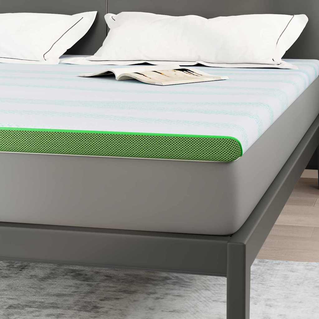 Madras topper Hvid og grøn 200 x 200 cm Jacquard Stof