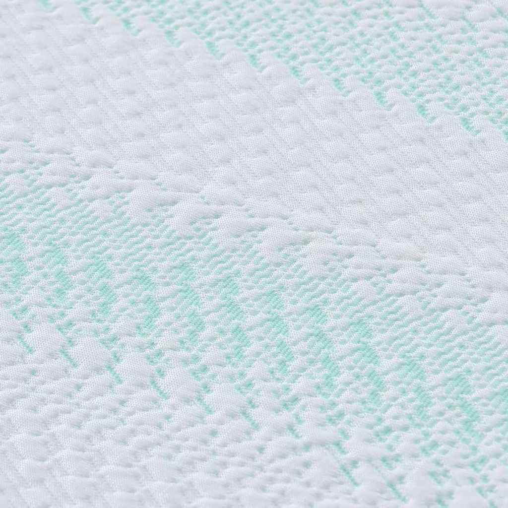 Madras topper Hvid og grøn 80 x 200 cm Jacquard Stof