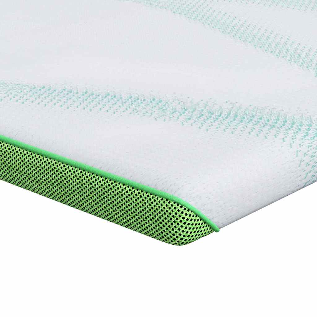 Madras topper Hvid og grøn 160 x 200 cm Jacquard Stof
