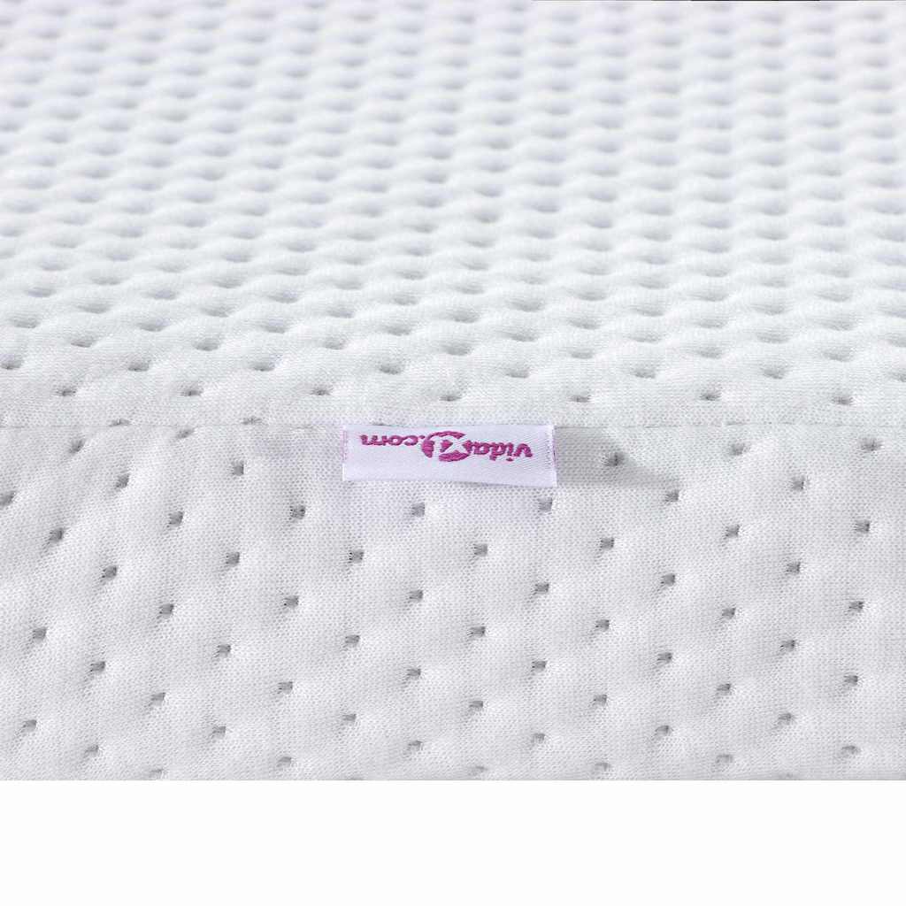 Madras topper Hvid 160 x 200 cm Jacquard Stof