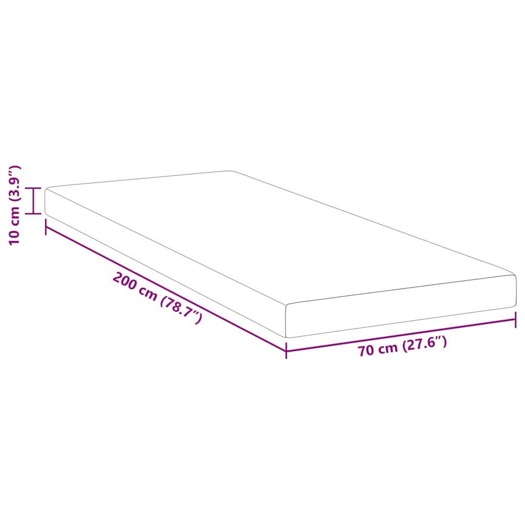 Minde skum madras top 70 x 200 cm Thick Stof-100% polyester