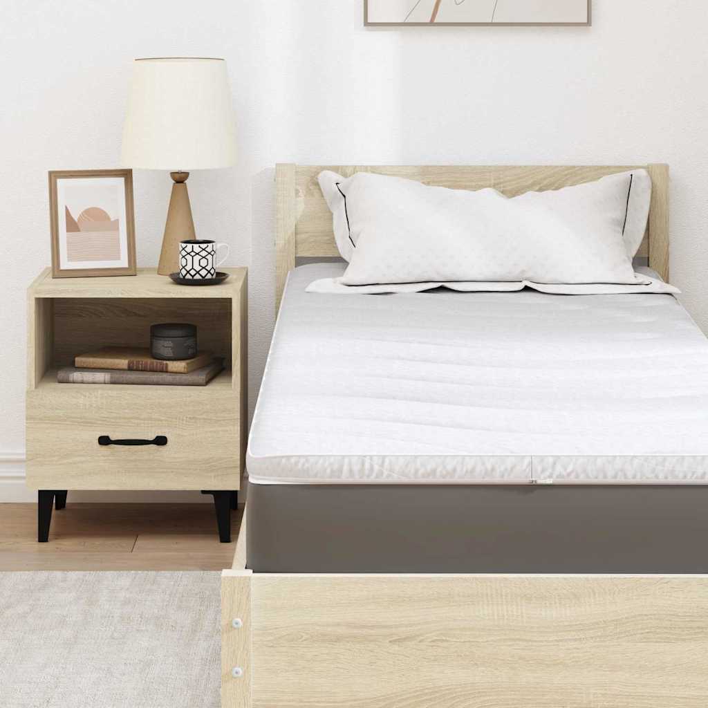 Madras topper Hvid 70 x 200 cm Strikket stof
