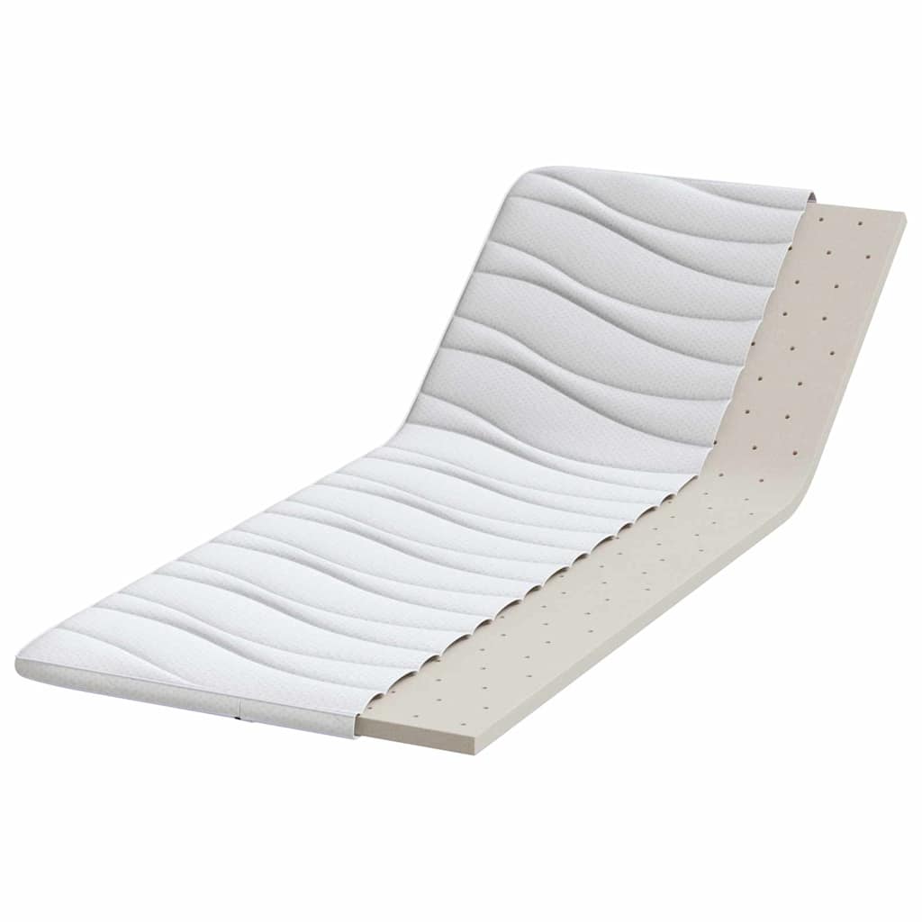 Madras topper Hvid 70 x 200 cm Strikket stof