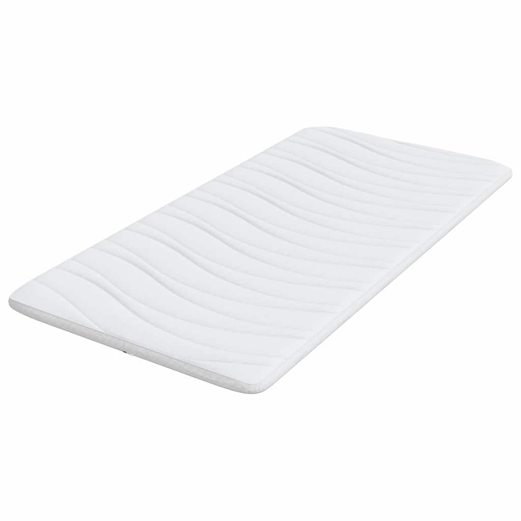 Madras topper Hvid 90 x 200 cm Strikket stof