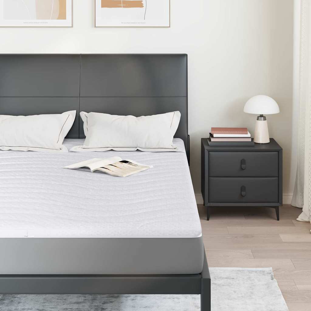 Madras topper Hvid 140 x 200 cm Strikket stof