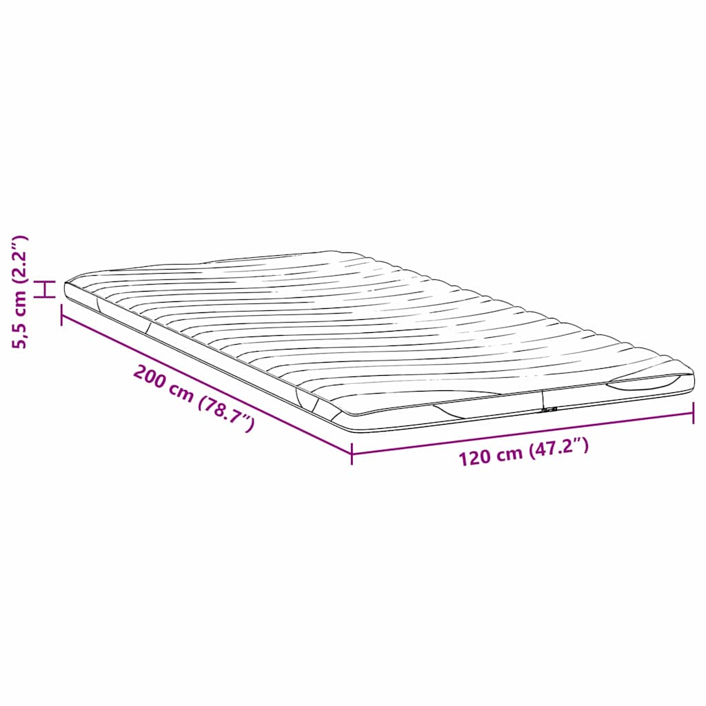 Madras topper Hvid 120 x 200 cm Strikket stof