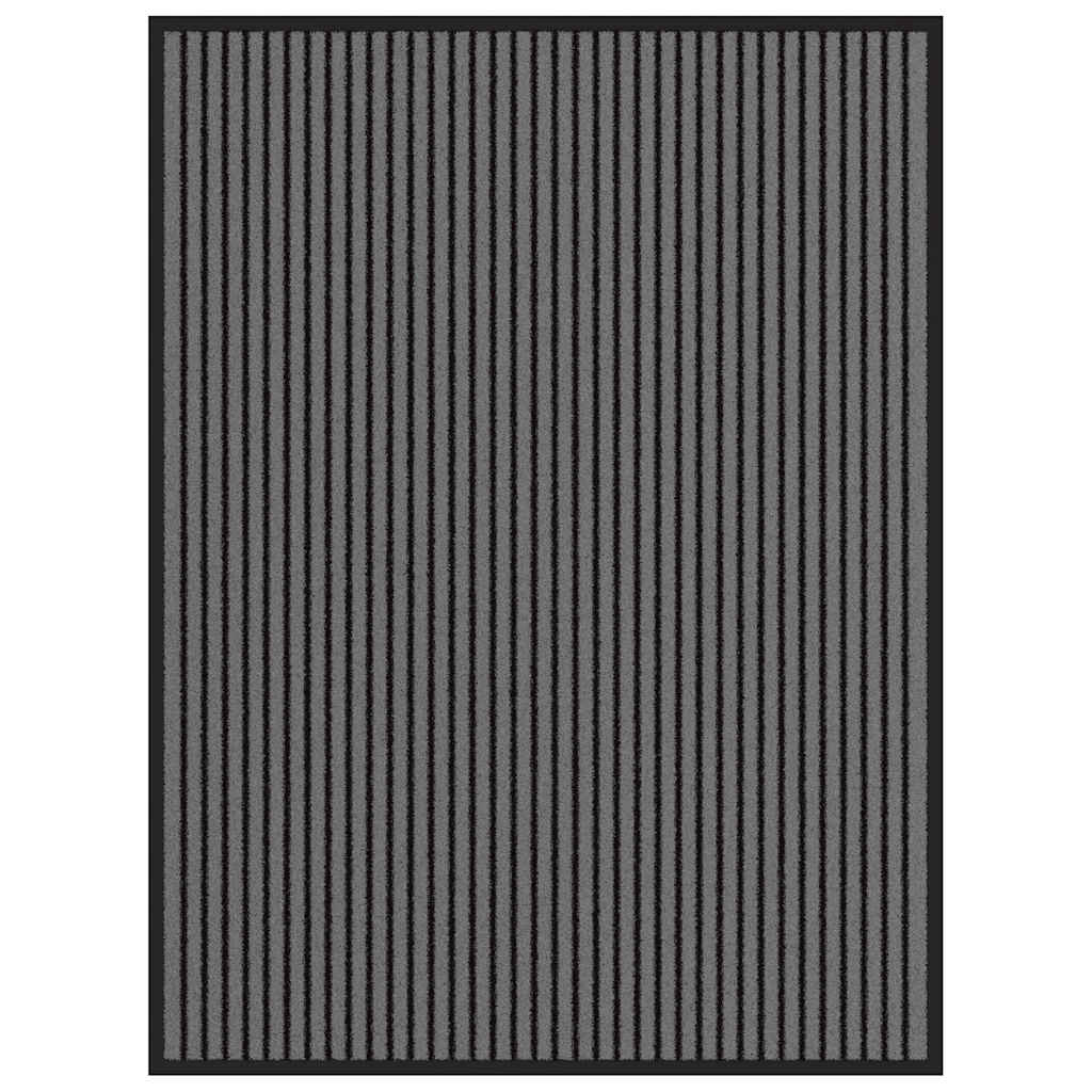 Dørmåtte Stribe Sort og Grå 90x120 cm