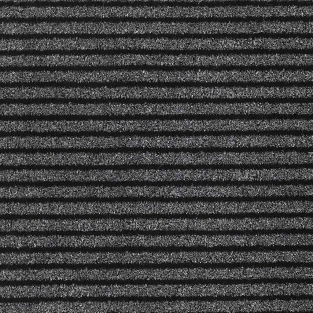 Dørmåtte Stribe Sort og Grå 90x120 cm