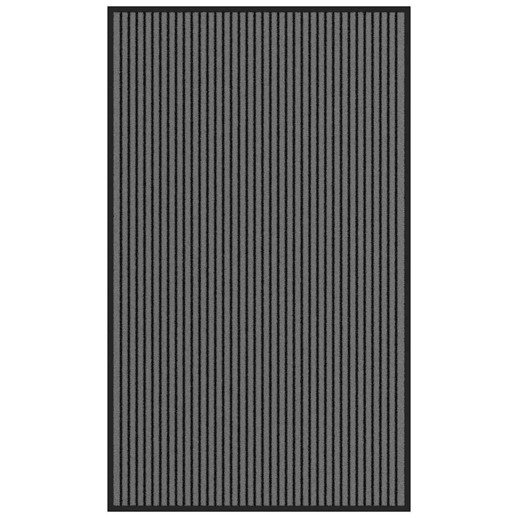 Dørmåtte Stribe Sort og Grå 90x150 cm