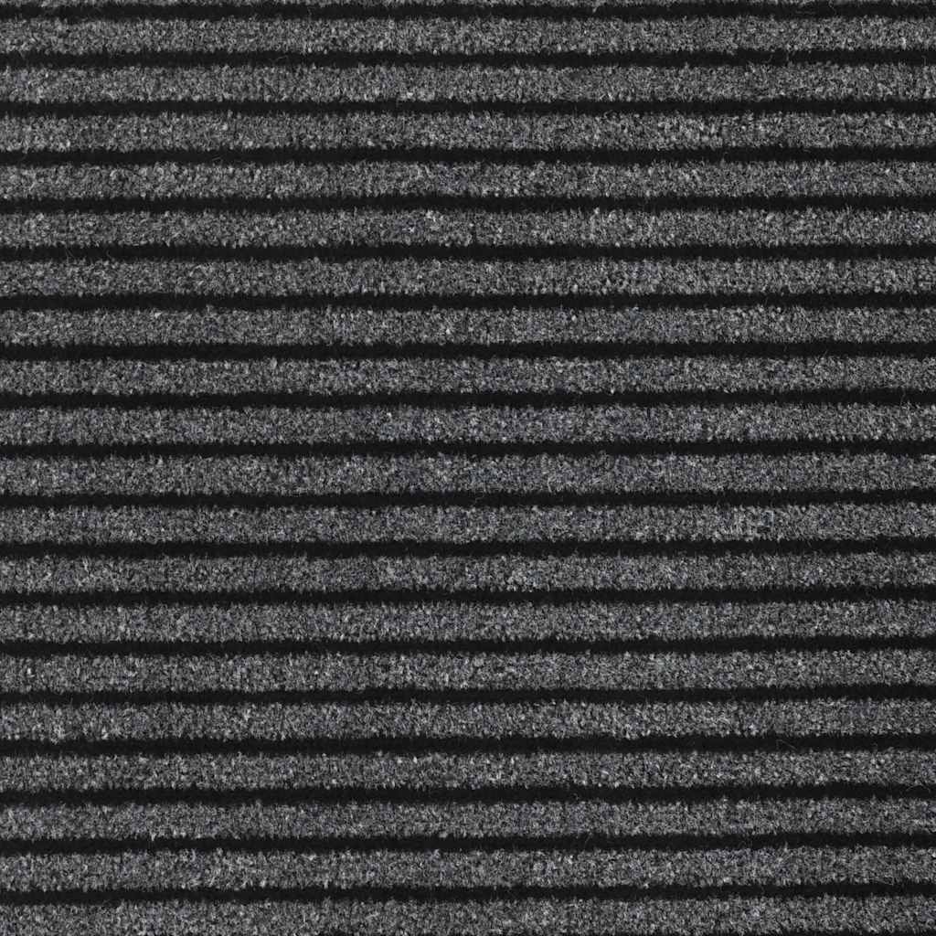 Dørmåtte Stribe Sort og Grå 115x200 cm