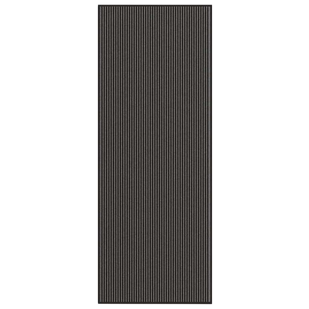 Dørmåtte Stribe Sort og Grå 115x300 cm