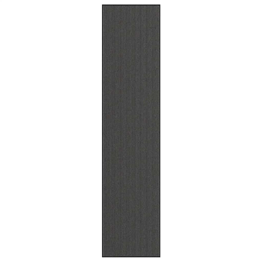 Dørmåtte Stribe Sort og Grå 115x500 cm