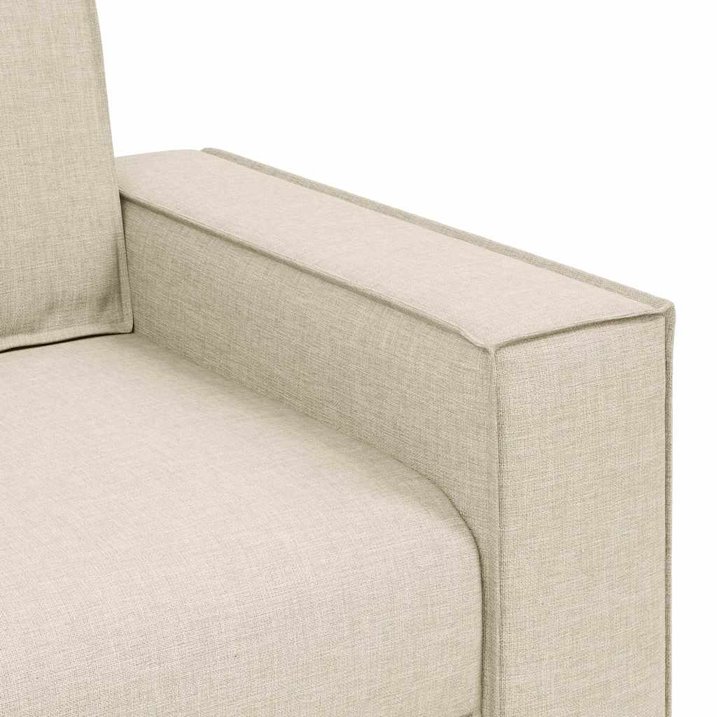 Sofa Sæt 3 stk. Beige Linned-blandet stof