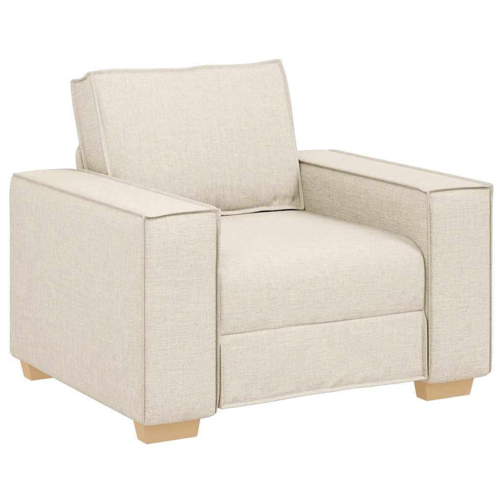 Sofa Sæt 3 stk. Beige Linned-blandet stof