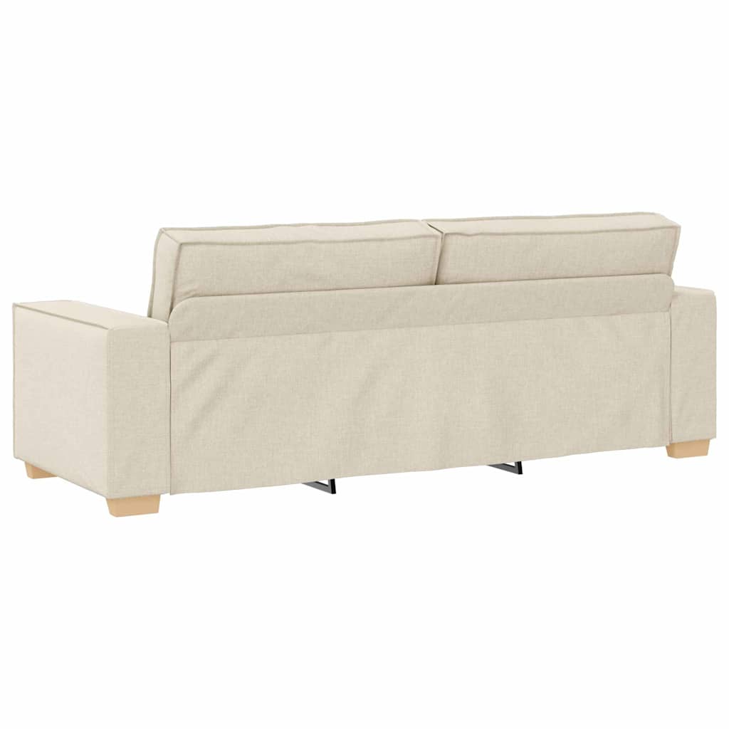 Sofa Sæt 3 stk. Beige Linned-blandet stof