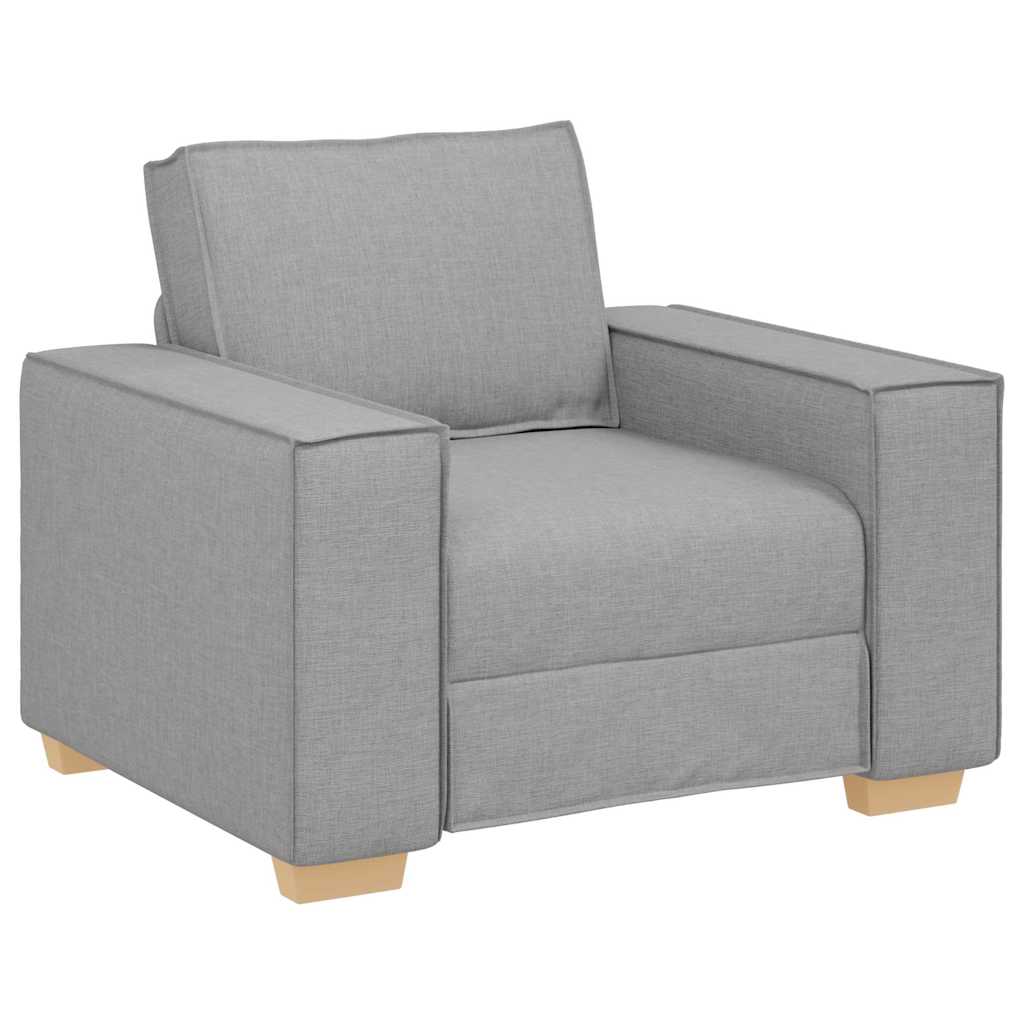 Sofa 3 stk. Skygrå Linned-blandet stof