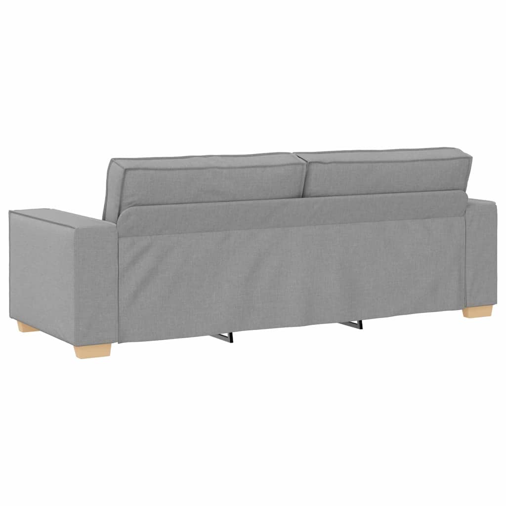 Sofa 3 stk. Skygrå Linned-blandet stof