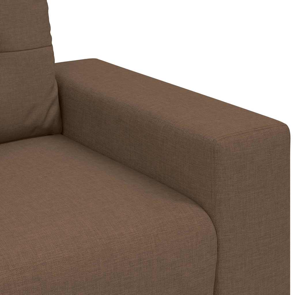 Sofa 3 stk. Brun Linned-blandet stof