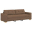 Sofa 3 stk. Brun Linned-blandet stof