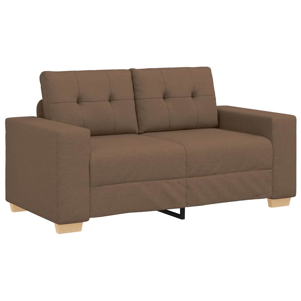 Sofa 3 stk. Brun Linned-blandet stof
