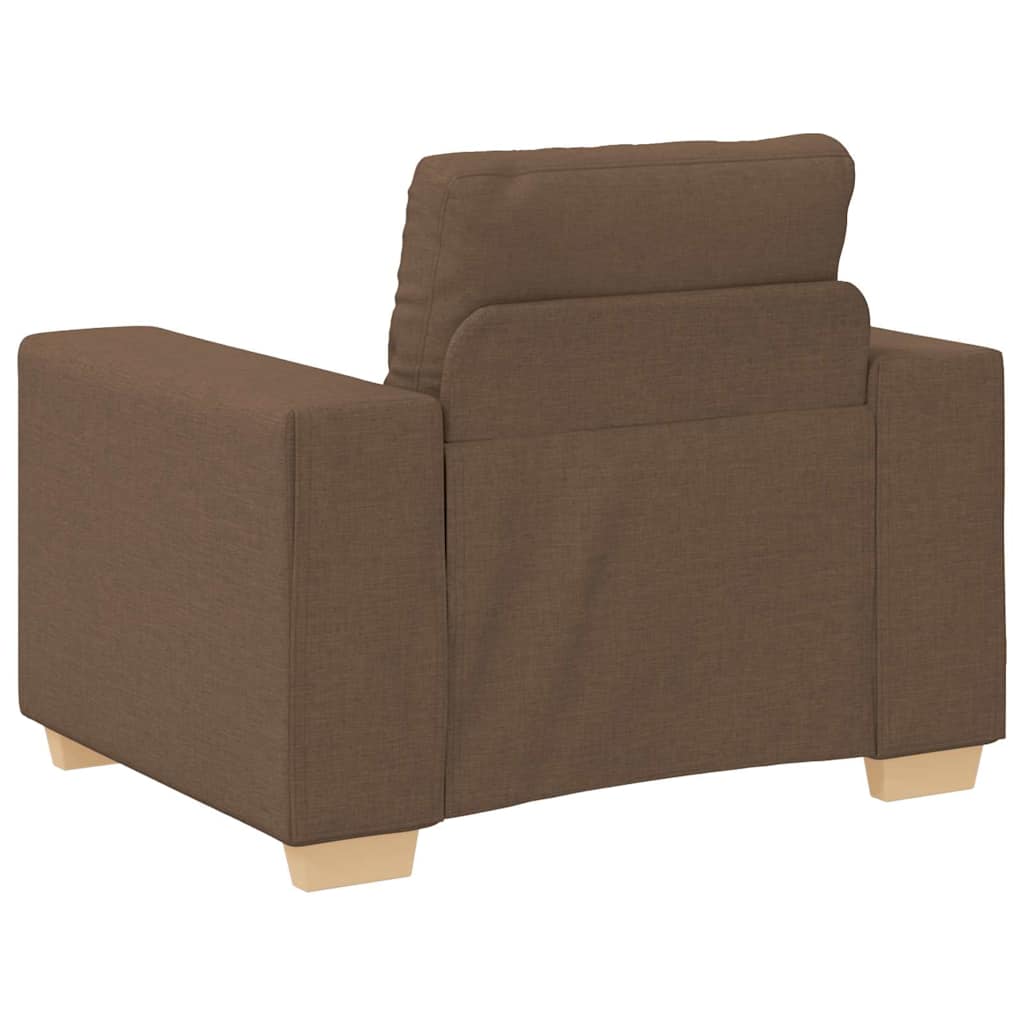 Sofa 3 stk. Brun Linned-blandet stof