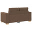 Sofa 3 stk. Brun Linned-blandet stof