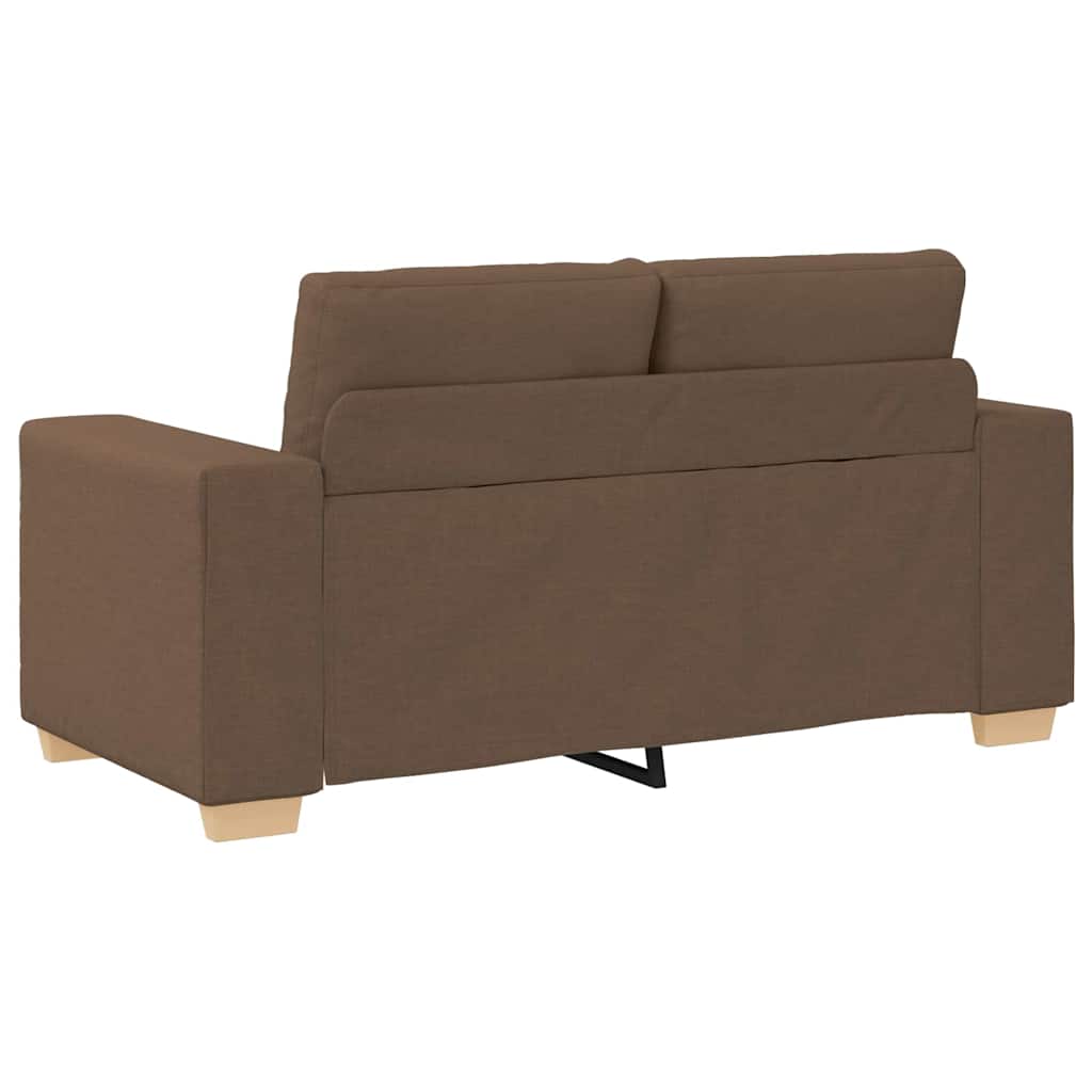 Sofa 3 stk. Brun Linned-blandet stof