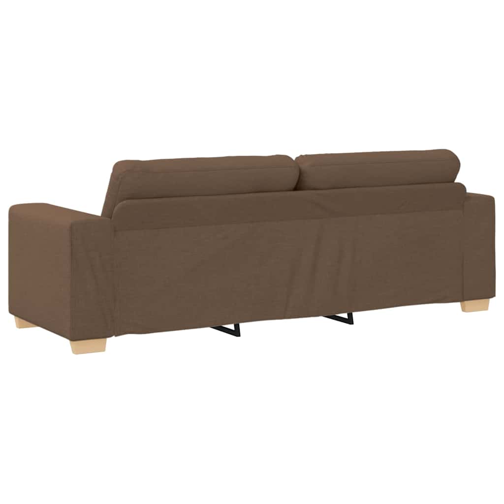 Sofa 3 stk. Brun Linned-blandet stof