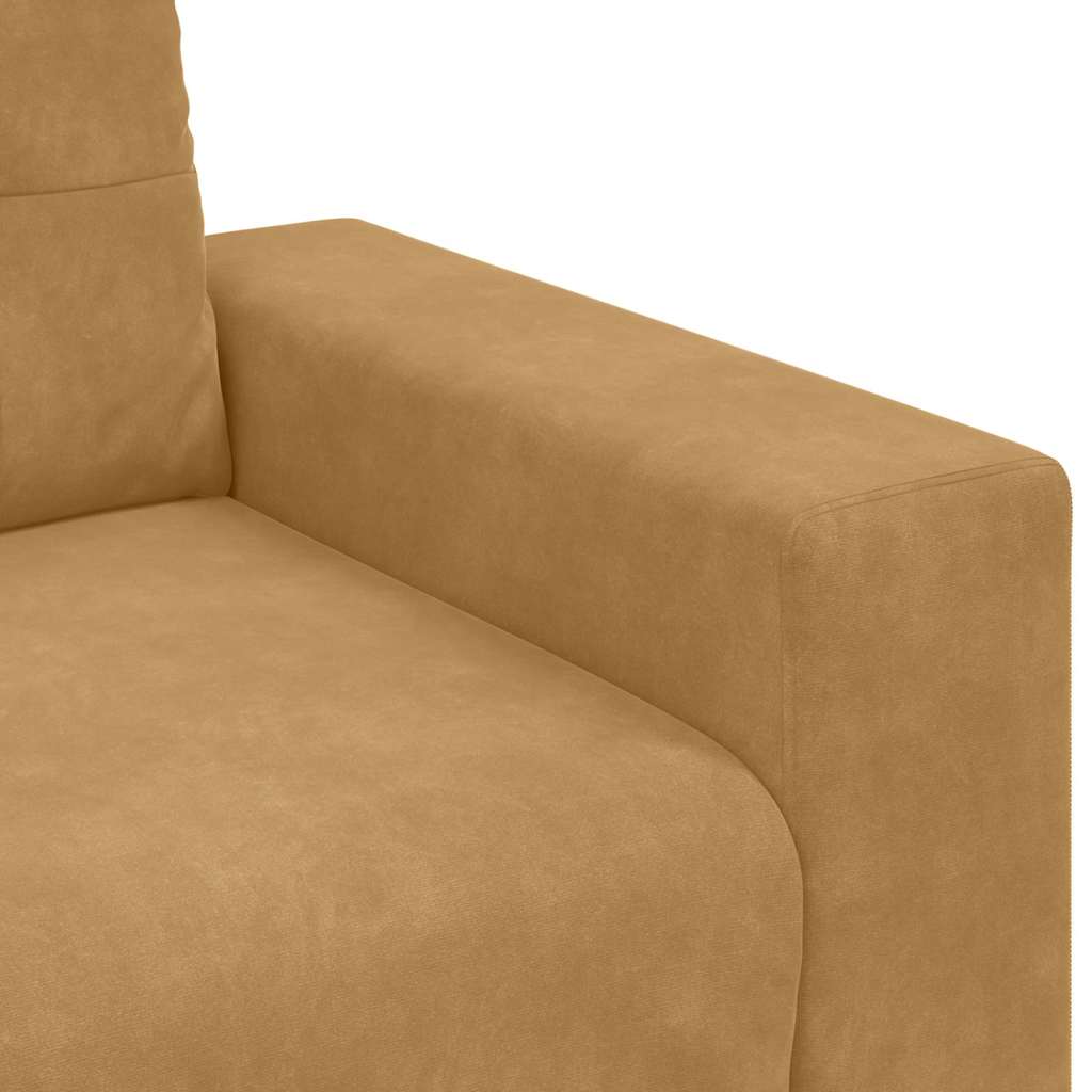 Sofa Sæt 3 pcs Brun 221 x 80 x 80 cm Fløjl