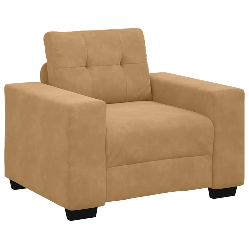 Sofa Sæt 3 stk. Brun Fløjl