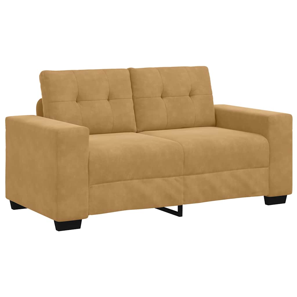 Sofa Sæt 3 stk. Brun Fløjl