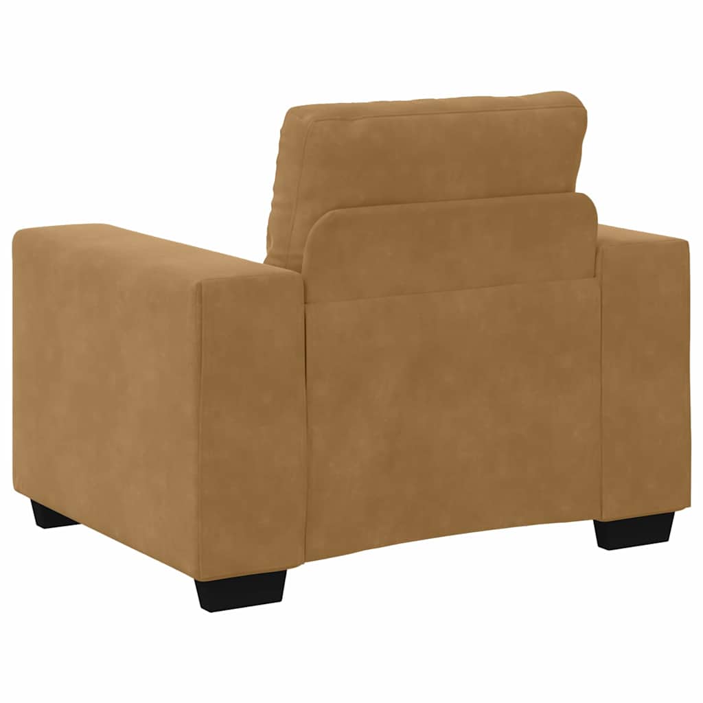 Sofa Sæt 3 pcs Brun 221 x 80 x 80 cm Fløjl