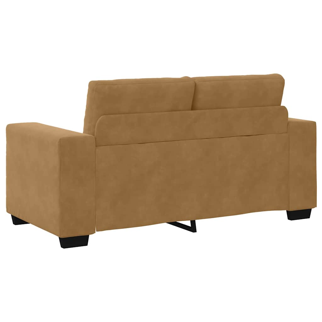 Sofa Sæt 3 stk. Brun Fløjl