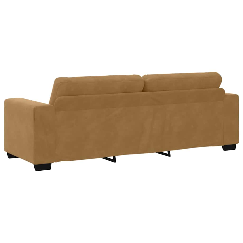 Sofa Sæt 3 stk. Brun Fløjl