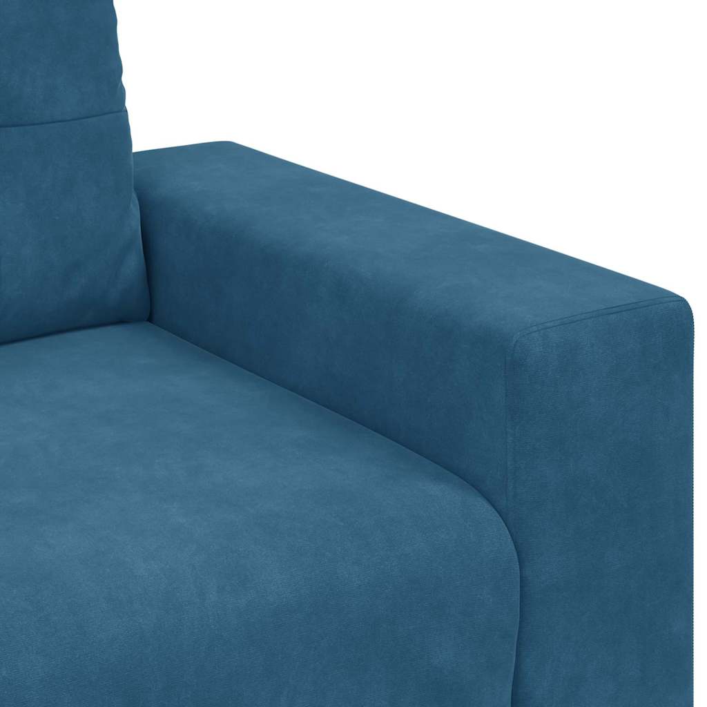 Sofa Sæt 3 pcs Blå 221 x 80 x 80 cm Fløjl