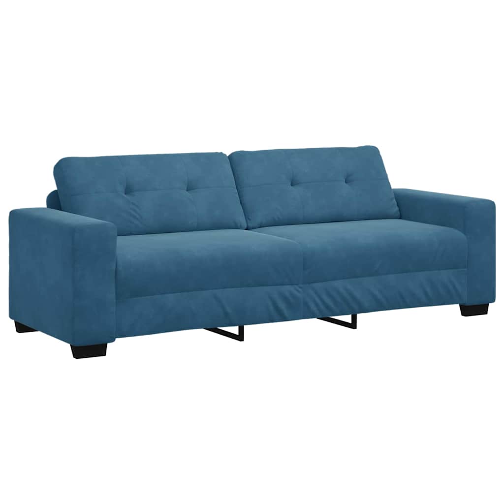 Sofa Sæt 3 pcs Blå 221 x 80 x 80 cm Fløjl