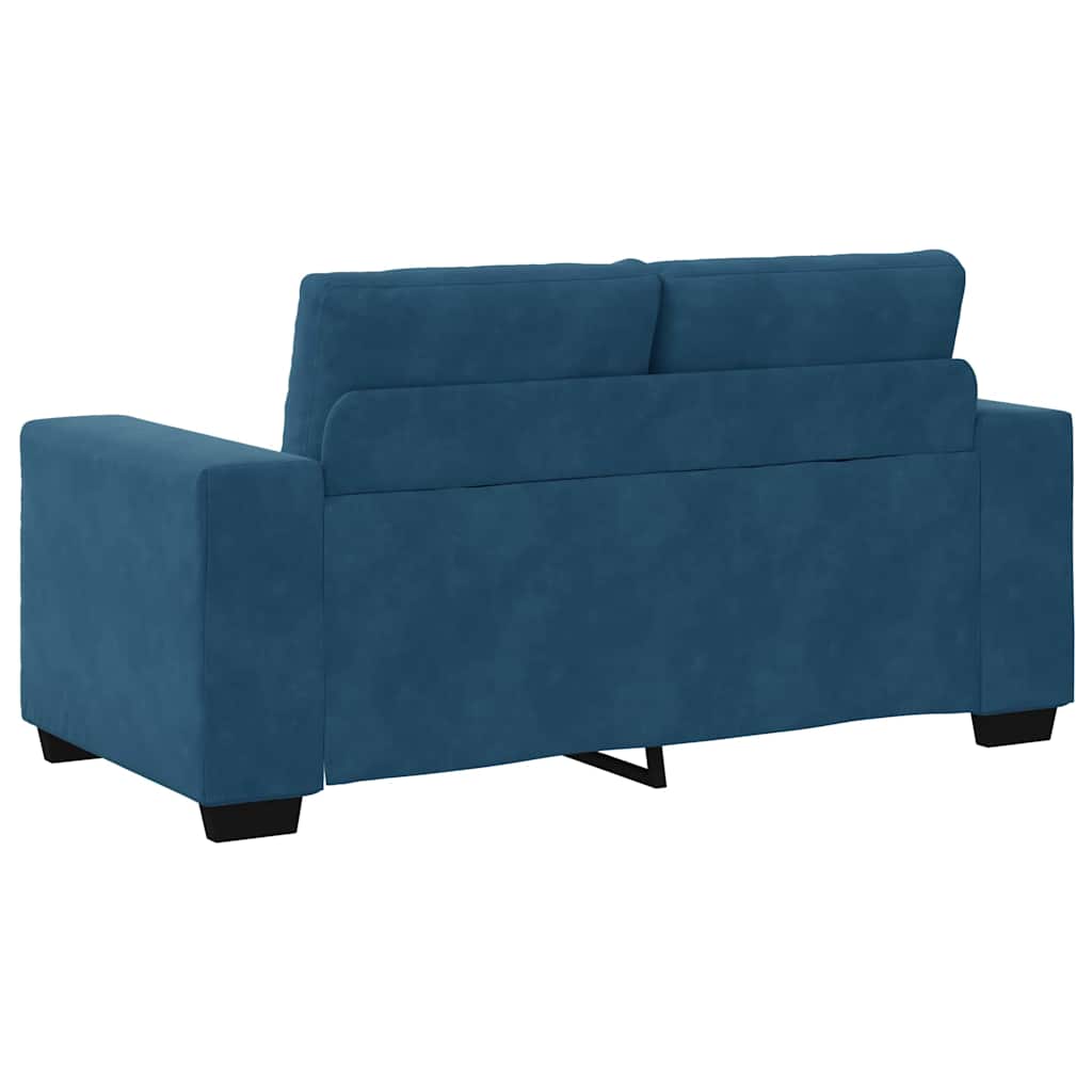 Sofa Sæt 3 stk. Blå Fløjl