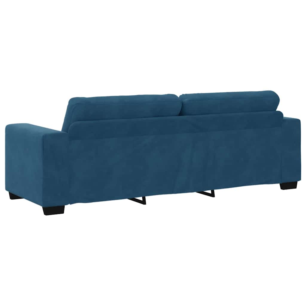 Sofa Sæt 3 stk. Blå Fløjl