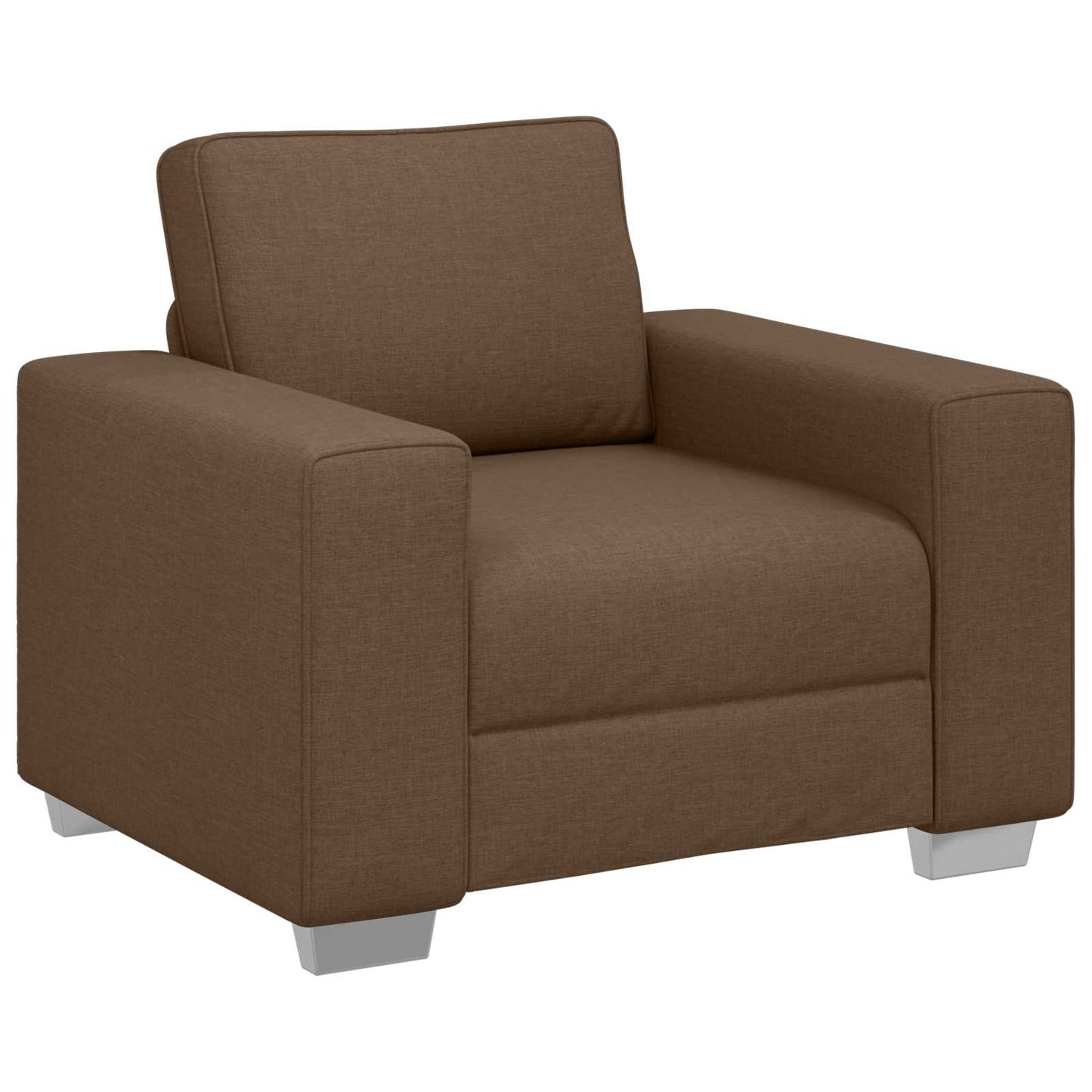 Sofa 3 stk. Brun Linned-blandet stof