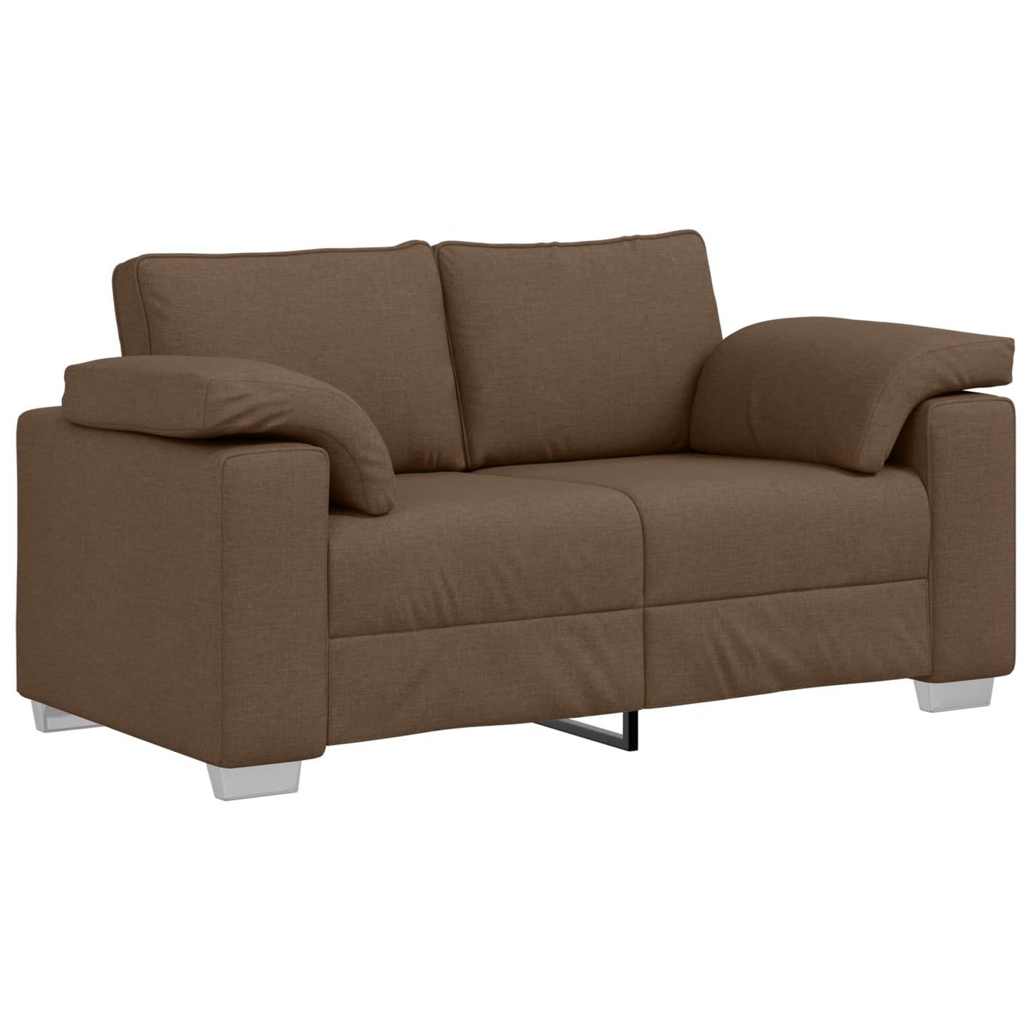 Sofa 3 stk. Brun Linned-blandet stof